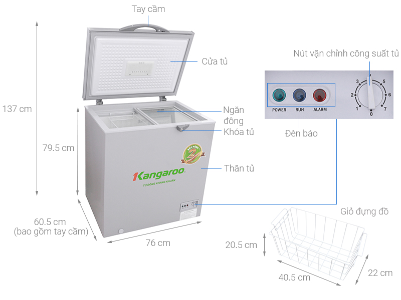 Tủ đông Kangaroo 140 lít KG 235VC1