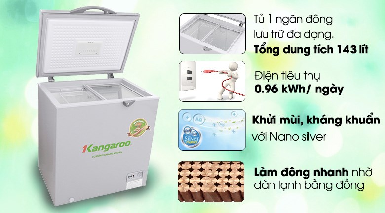 Tủ đông Kangaroo 140 lít KG 235VC1