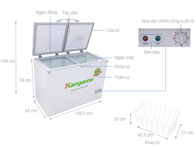 Tủ đông Kangaroo 228 lít KG 298C2