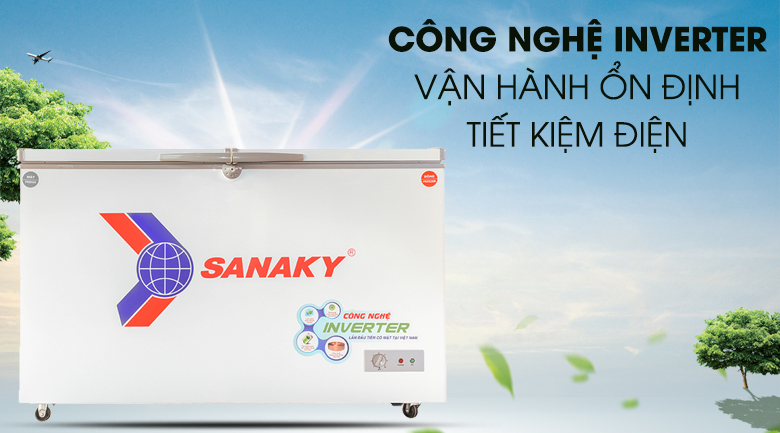 Công nghệ Inverter tiết kiệm điện, vận hành êm ái - Tủ đông Sanaky 280 lít VH-4099W3