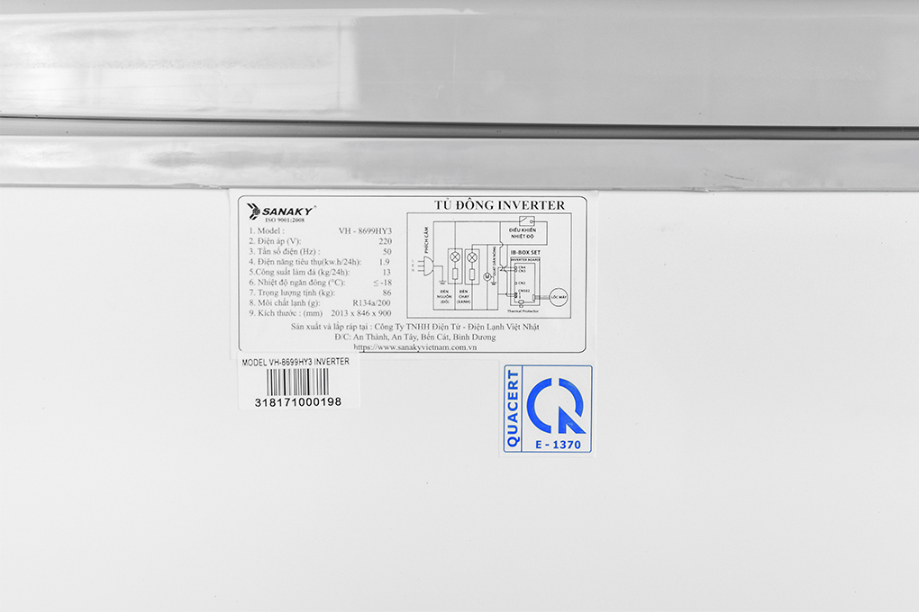 Tủ đông Sanaky Inverter 761 lít VH-8699HY3 giá rẻ