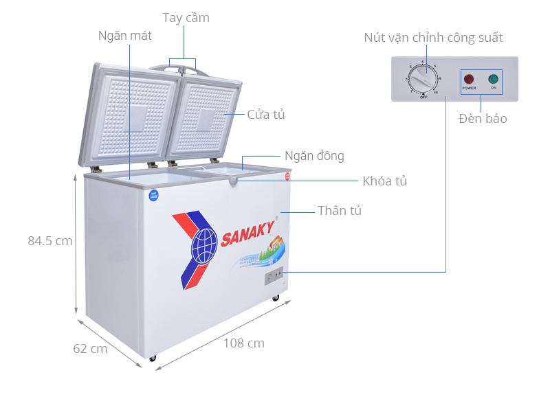 Tủ đông Sanaky 220 lít VH-2899W1 - chính hãng, giá tốt