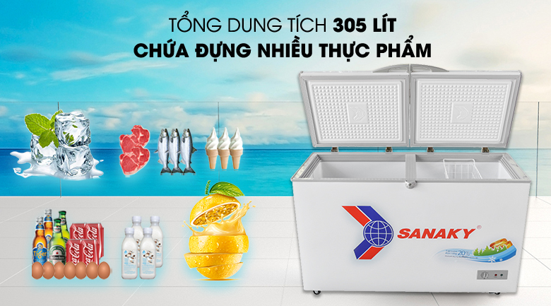 Dung tích 305 lít - Tủ đông Sanaky VH-4099A1