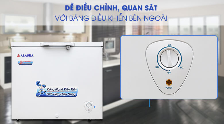 Nút điều chỉnh nhiệt độ bên ngoài - Tủ đông Alaska 300 lít BD-300