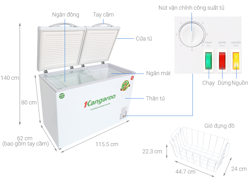 Tủ đông Kangaroo 252 lít KG 400NC2