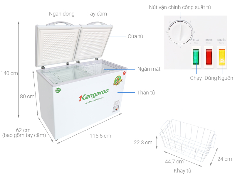 Tủ đông Kangaroo 252 lít KG 400NC2