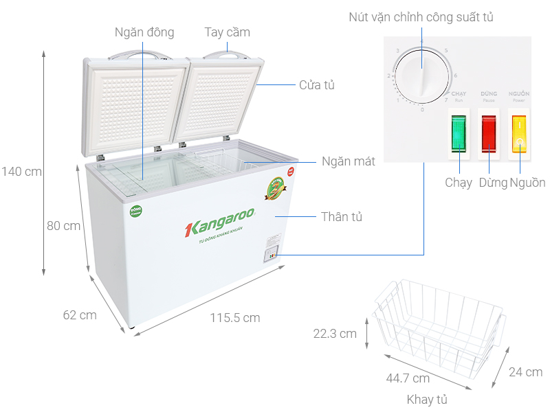 Tủ đông Kangaroo 252 lít KG 400NC2