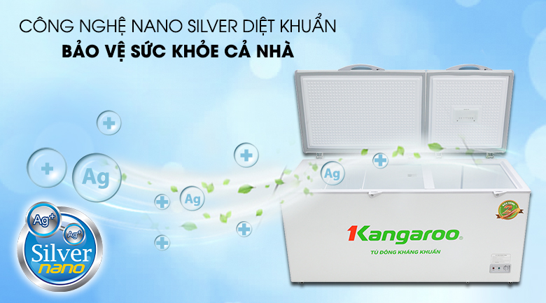 Tủ đông Kangaroo 490 lít KG 809C1 - Khử mùi, diệt khuẩn tối ưu nhờ công nghệ Nano silver