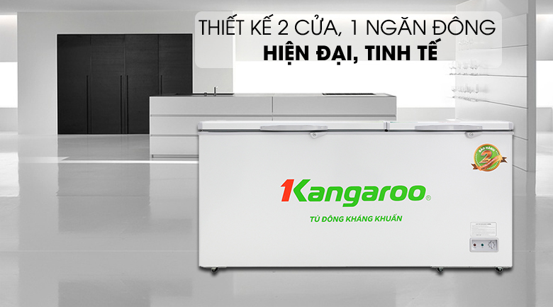 Tủ đông Kangaroo 490 lít KG 809C1 - Thiết kế 2 cửa, tiện lợi lưu trữ thực phẩm