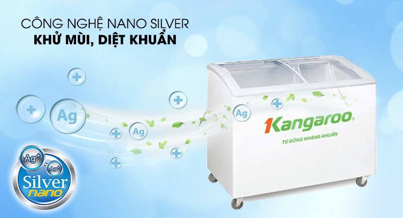 Tủ đông Kangaroo 248 lít KG308C1-Diệt khuẩn, khử mùi hiệu quả cùng công nghệ Nano silver kháng khuẩn Tủ đông Kangaroo 248 lít KG308C1-Diệt khuẩn, khử mùi hiệu quả cùng công nghệ Nano silver kháng khuẩn