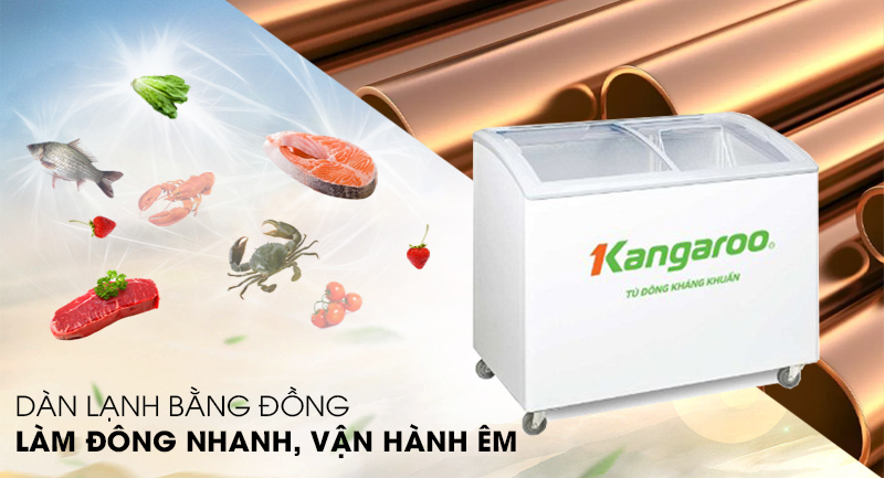 Tủ đông Kangaroo 248 lít KG308C1-Nhanh chóng làm đông thực phẩm với dàn lạnh bằng đồng nguyên chất Tủ đông Kangaroo 248 lít KG308C1-Nhanh chóng làm đông thực phẩm với dàn lạnh bằng đồng nguyên chất