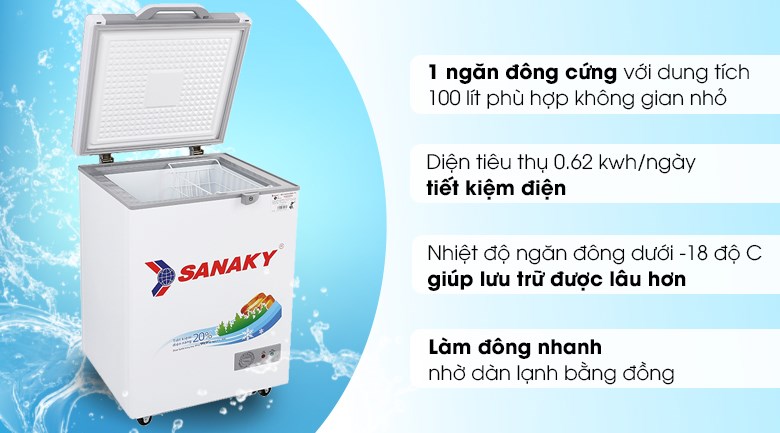 Tủ đông Sanaky 100 lít VH-1599HYK