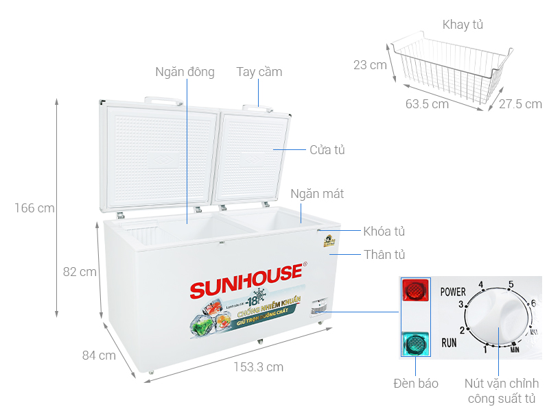 Tủ đông Sunhouse 490 lít SHR-F2572W2