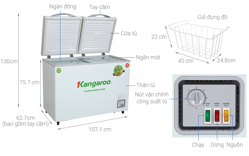 Tủ đông Kangaroo 192 lít KG 266NC2