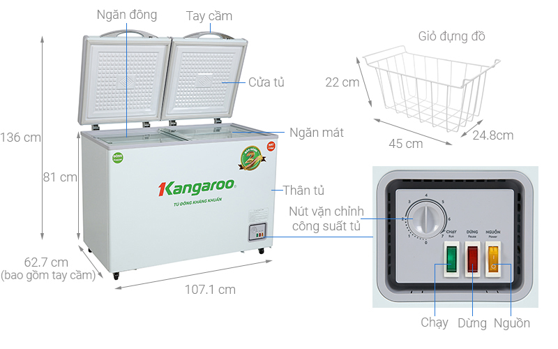 Tủ đông Kangaroo 212 lít KG 328NC2