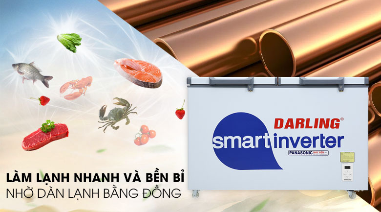 Tủ đông Darling Inverter 270 lít DMF-3799 ASI - Dàn lạnh bằng đồng