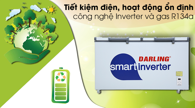 Tủ đông Darling Inverter 360 lít DMF-4799 ASI - Công nghệ Inverter và gas R134a