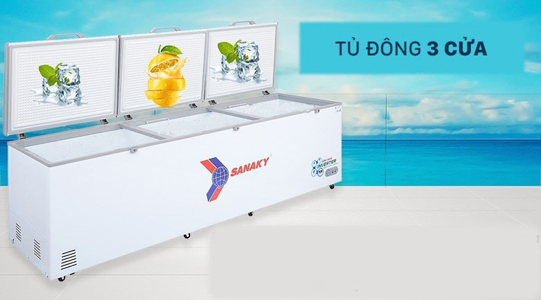 Tủ đông Sanaky Inverter 1143.5 lít VH-1399HY3 - Tủ đông 3 cửa