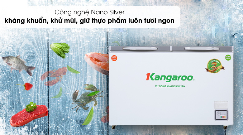 Tủ đông Kangaroo 327 lít KG498KX2 - Công nghệ Nano Sliver