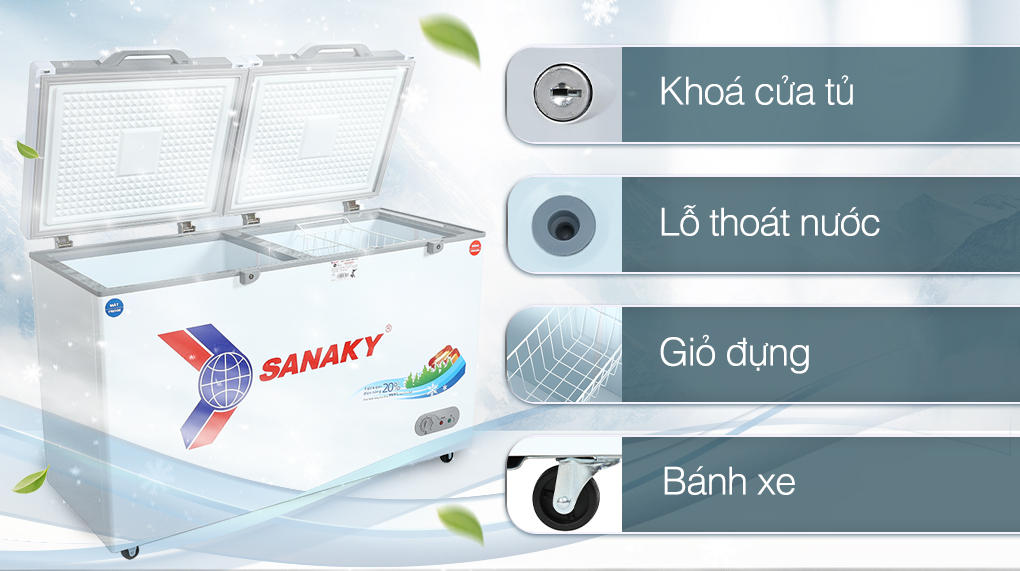 Tủ đông Sanaky 280 lít TD.VH4099W2KD - Tiện ích