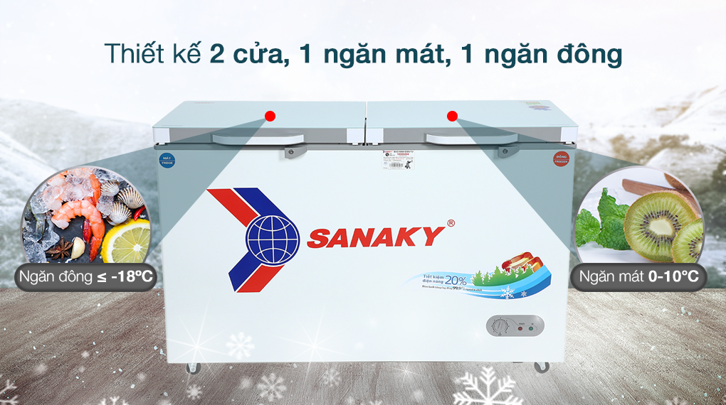 Tủ đông Sanaky 280 lít TD.VH4099W2KD - Thiết kế
