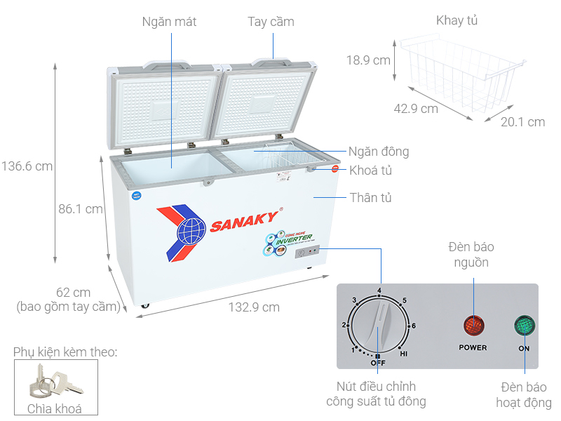 Tủ đông Sanaky Inverter 280 lít TD.VH4099W4K