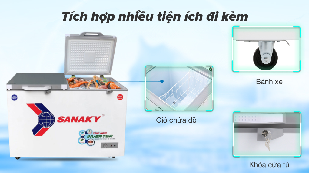 Tủ đông Sanaky VH-4099W4K với nhiều tiện ích nổi bật