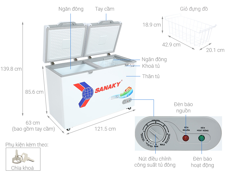 Tủ đông Sanaky 270 lít TD.VH3699A2KD