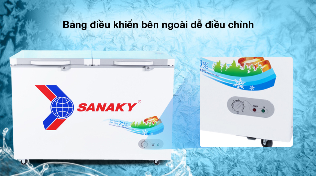 Bảng điều khiển bên ngoài - Tủ đông Sanaky 270 lít TD.VH3699A2KD