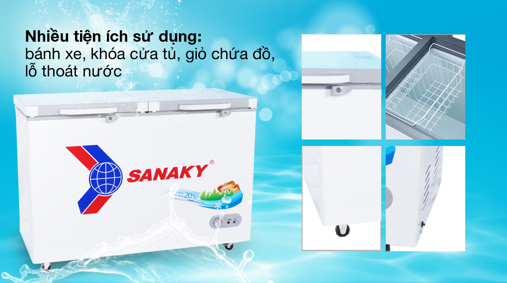 Nhiều tiện ích - Tủ đông Sanaky Inverter 270 lít TD.VH3699A2KD