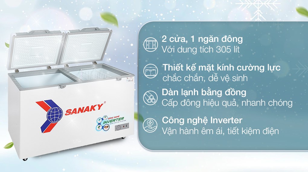 Tủ đông Sanaky Inverter 305 lít TD.VH4099A4K