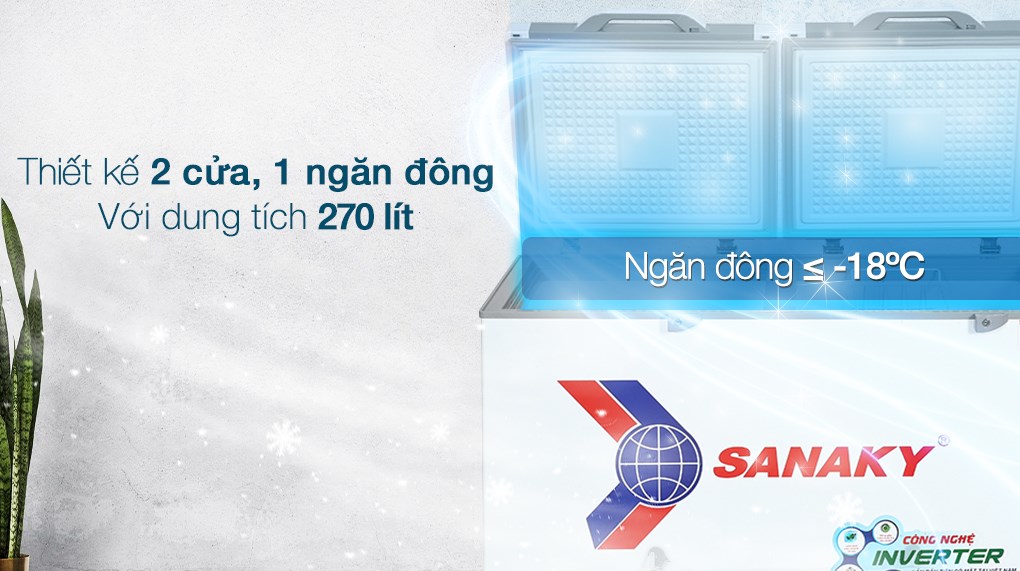 Tủ đông Sanaky Inverter 270 lít TD.VH3699A4K