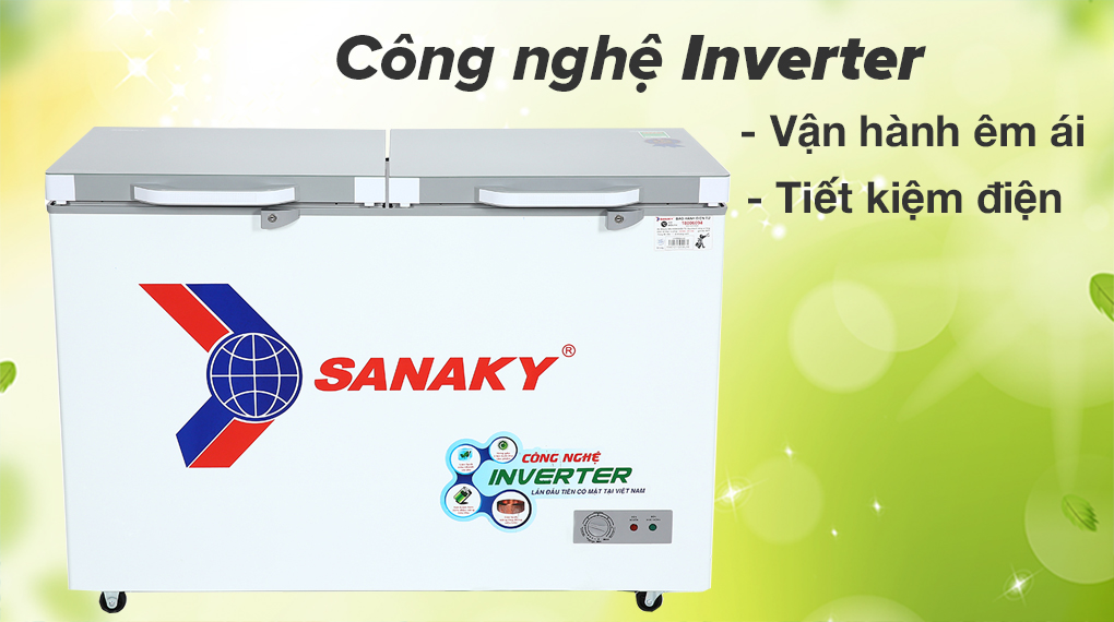 Vận hành êm ái, tiết kiệm điện năng với công nghệ Inverter-Tủ đông Sanaky Inverter 270 lít TD.VH3699A4K