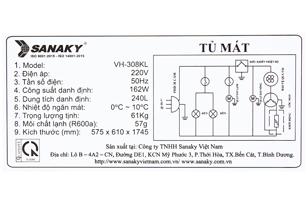 Siêu thị tủ Mát Sanaky 240 lít TM.VH308KL