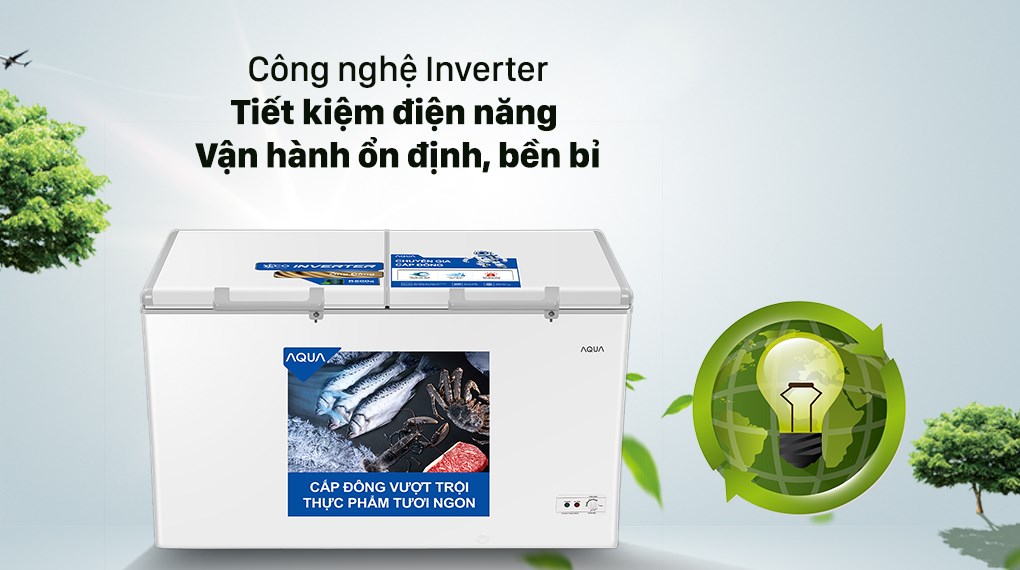 Tủ đông AQUA Inverter 319 lít AQF-C4201E