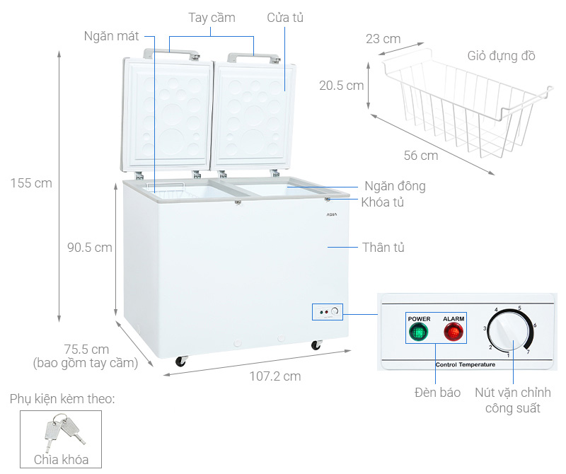 Tủ đông AQUA Inverter 295 lít AQF-C4202E