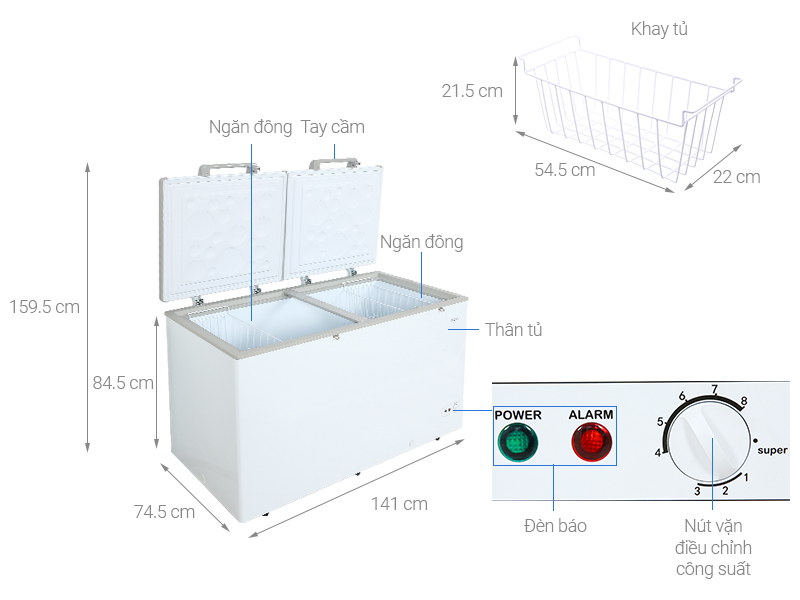 Tủ đông AQUA Inverter 425 lít AQF-C5701E