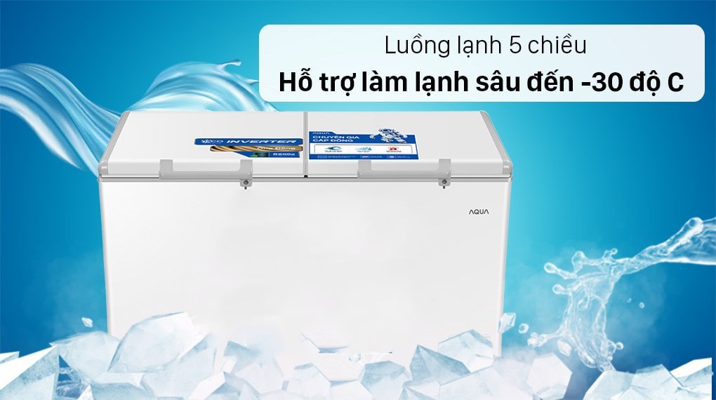 Tủ đông AQUA Inverter 425 lít AQF-C5701E - Luồng lạnh 5 chiều