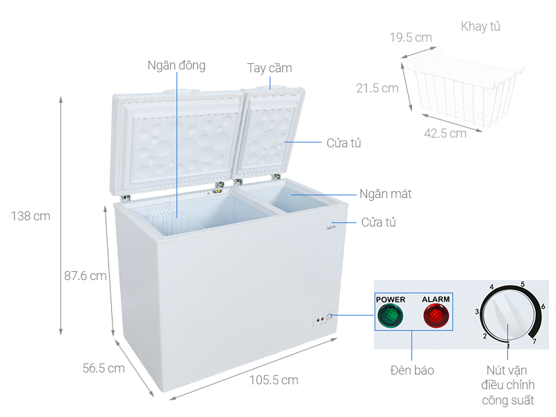 Tủ đông AQUA 211 lít AQF-C3102S