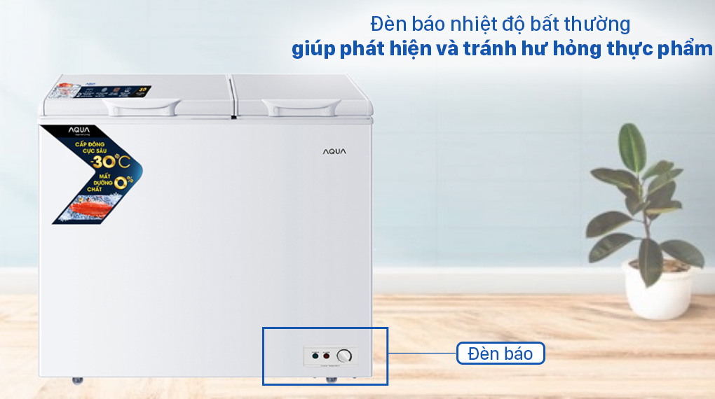 Tủ đông AQUA 211 lít AQF-C3102S - Đèn báo nhiệt độ bất thường