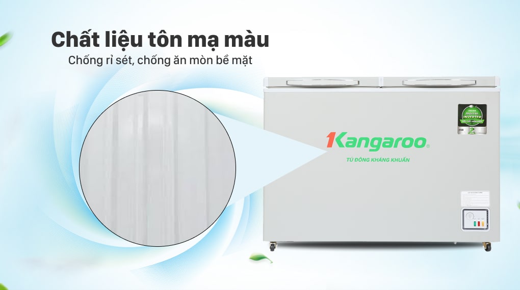 Tủ đông Kangaroo Inverter 290 lít KGFZ290IC1 - Chất liệu tôn mạ màu