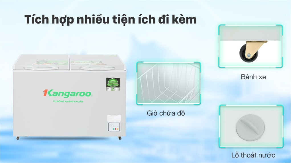 Tủ đông Kangaroo Inverter 290 lít KGFZ290IC1 - Nhiều tiện ích đi kèm