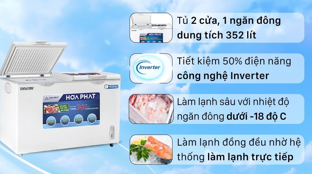 Tủ đông Hòa Phát 352 lít HCFI 666S1Đ2
