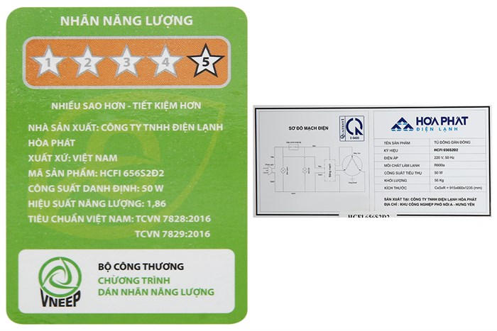 Tủ đông Hòa Phát 271 lít HCFI 656S2Đ2 Màu Trắng