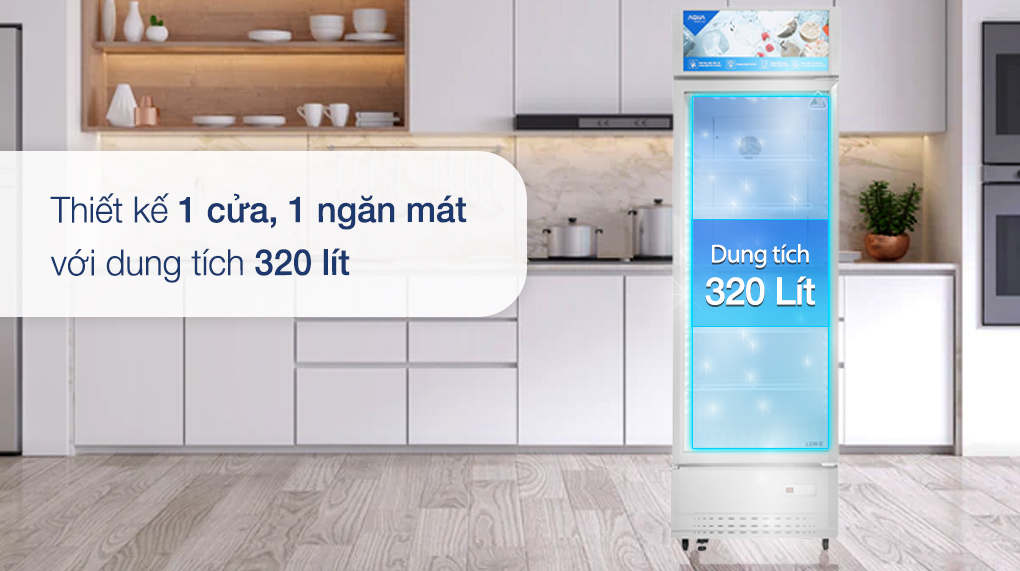 Tủ mát Aqua 320 lít AQS-AF440Sn - Dung tích 320 lít