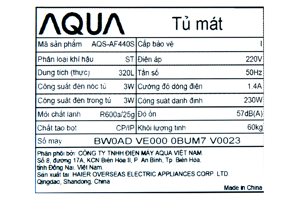 Dung tích tổng 340 lít