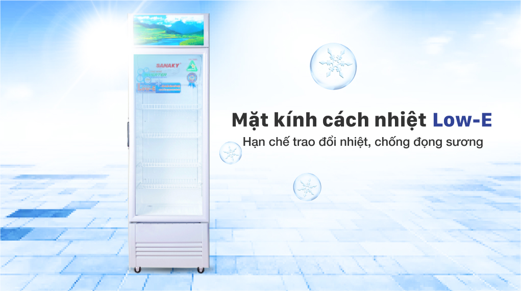 Tủ Mát Sanaky 210 lít TM.VH258KL - Cửa kính cách nhiệt Low-E