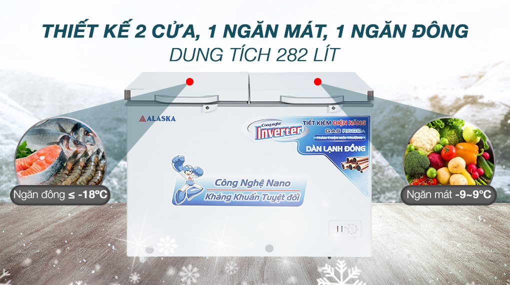 Tủ đông Alaska Inverter 282 lít BCD 4568CI
