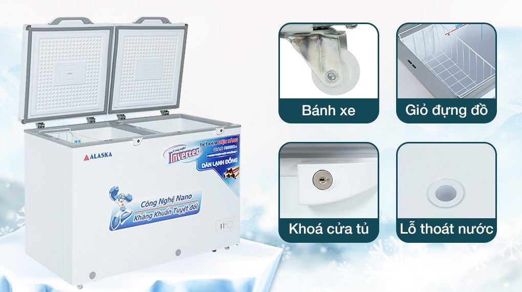Tủ đông Alaska Inverter 282 lít BCD 4568CI