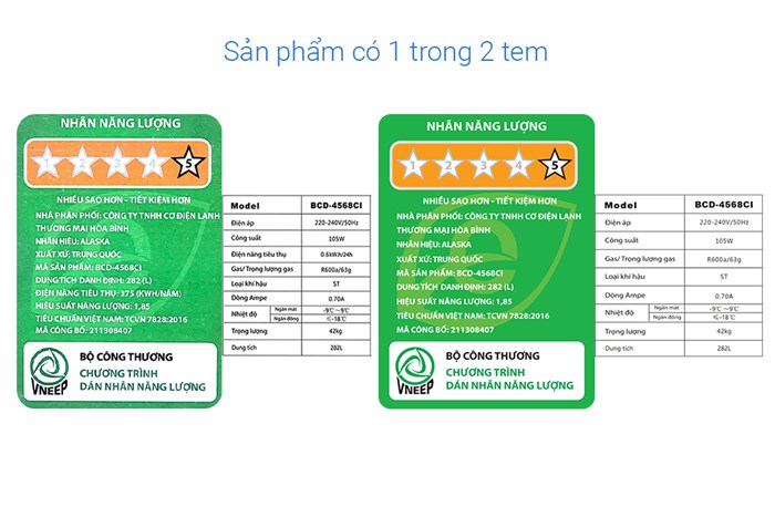 Tủ đông Alaska Inverter 282 lít BCD 4568CI